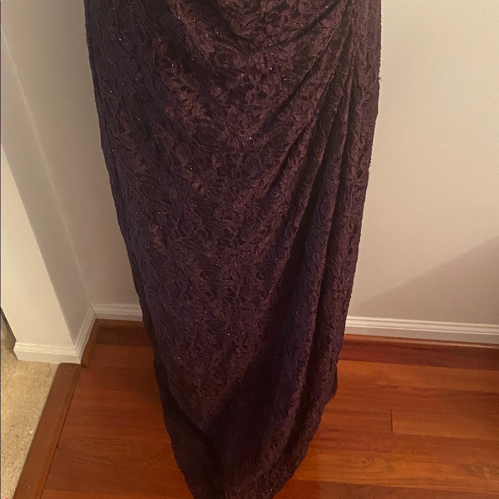 TAHARI sparking eggplant colored special occasions dress size 14 - Picture 4 of 11